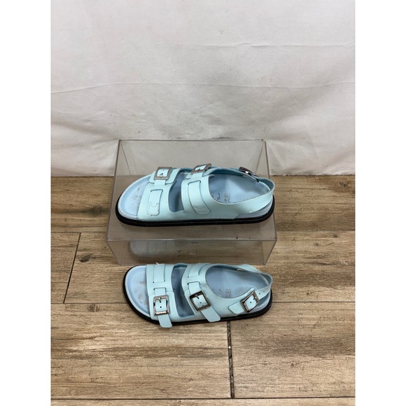 Birkenstock Arizona Big Buckle Light Blue Leather Sandals Women Size 39 US 8 - Picture 10 of 10